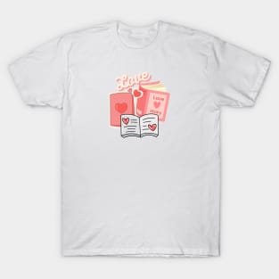 Book Lover Valentine's Day Theme T-Shirt